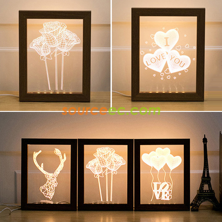 Customization 3D Photo Frame LED Night  Promotional Products