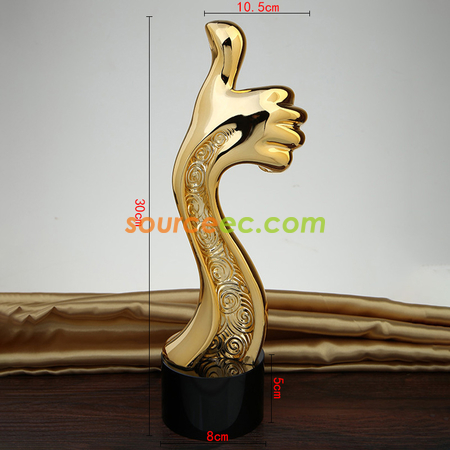 Customization Thumbs-up Resin Crystal Trophy Promotional Products