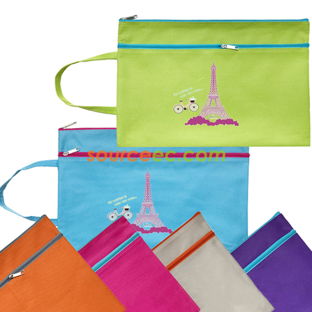 Customization Portable Two-zipper File Bag Promotional Products