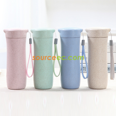 Customization 400ML Wheat Straw Hand Cup Promotional Products