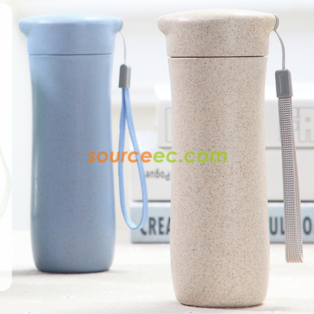 Customization 400ML Wheat Straw Hand Cup Promotional Products