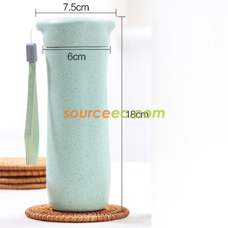 Customization 400ML Wheat Straw Hand Cup Promotional Products