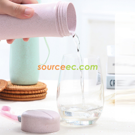 Customization 400ML Wheat Straw Hand Cup Promotional Products