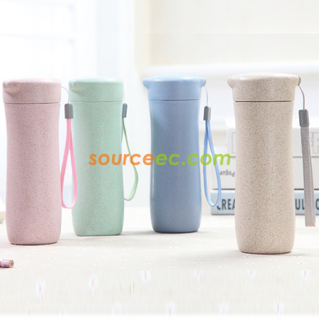 Customization 400ML Wheat Straw Hand Cup Promotional Products