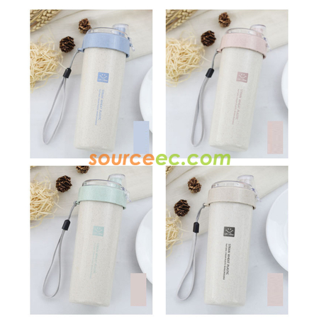 Customization 400ML Wheat Straw Portable Cup Promotional Products