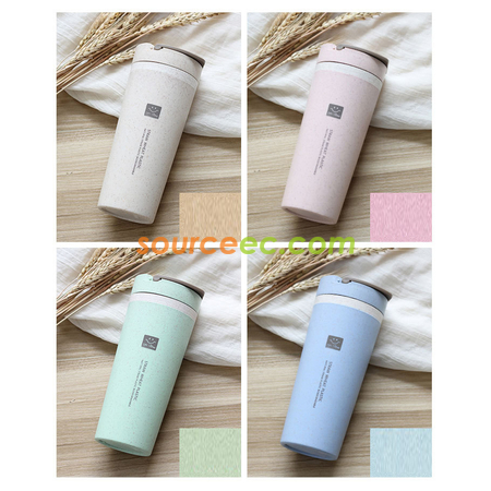 Customization 450ML Wheat Straw Double Insulated Cup Promotional Products