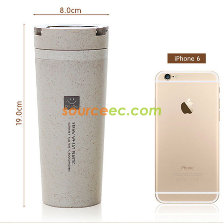 Customization 450ML Wheat Straw Double Insulated Cup Promotional Products