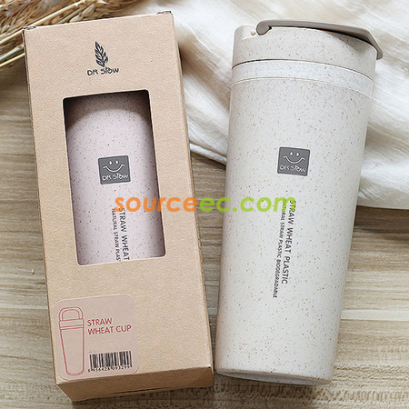 Customization 450ML Wheat Straw Double Insulated Cup Promotional Products