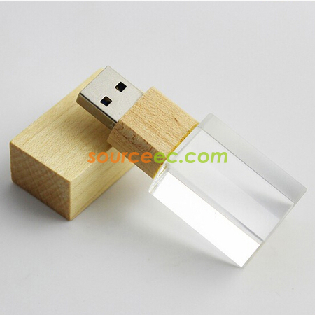 Customization Bamboo Crystal USB Flash Drive Promotional Products