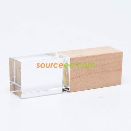 Customization Bamboo Crystal USB Flash Drive Promotional Products