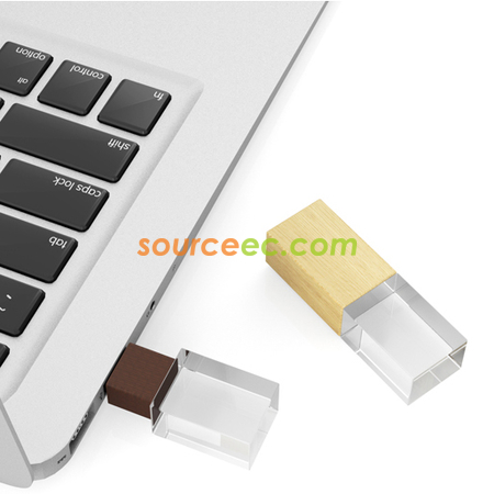 Customization Bamboo Crystal USB Flash Drive Promotional Products