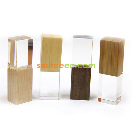 Customization Bamboo Crystal USB Flash Drive Promotional Products
