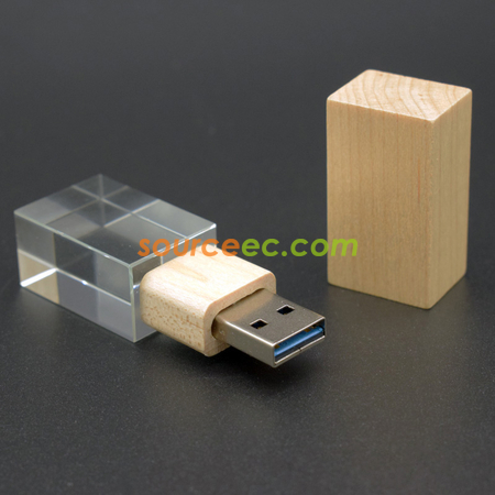 Customization Bamboo Crystal USB Flash Drive Promotional Products