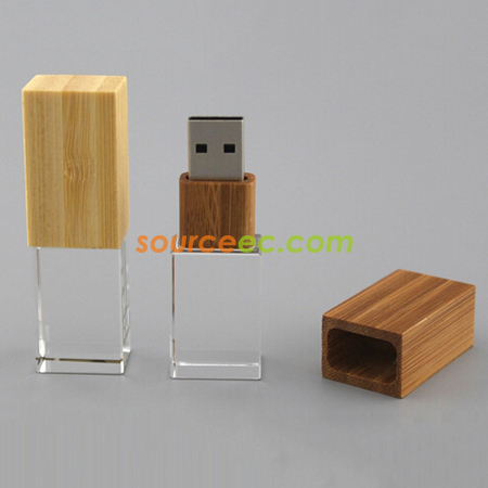 Customization Bamboo Crystal USB Flash Drive Promotional Products