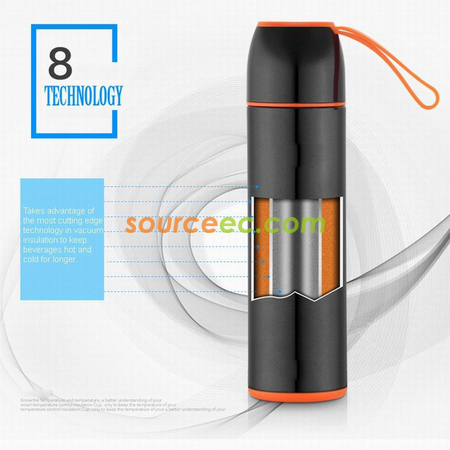 Customization Insulated Vacuum Water Bottle with Smart Temperature Indicator Promotional Products