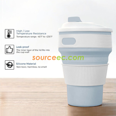 Customization 350ML Silicone Collapsible Coffee Cup Promotional Products