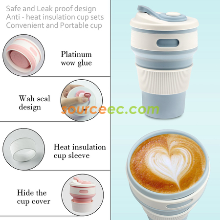 Customization 350ML Silicone Collapsible Coffee Cup Promotional Products