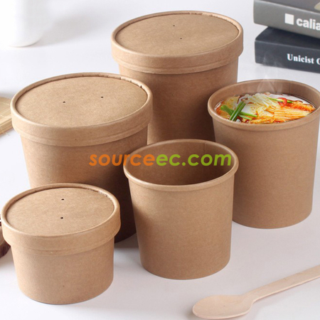 Customization Disposable Kraft Paper Food Containers Promotional Products