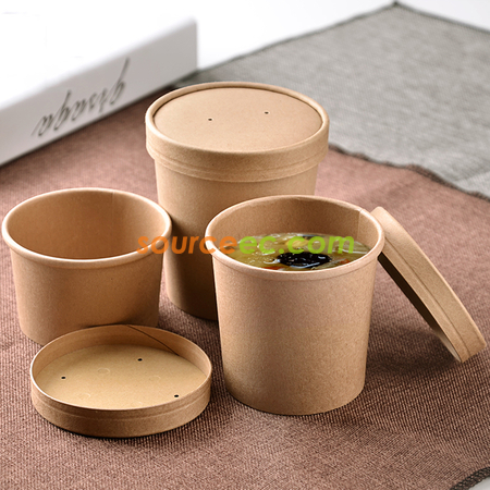 Customization Disposable Kraft Paper Food Containers Promotional Products