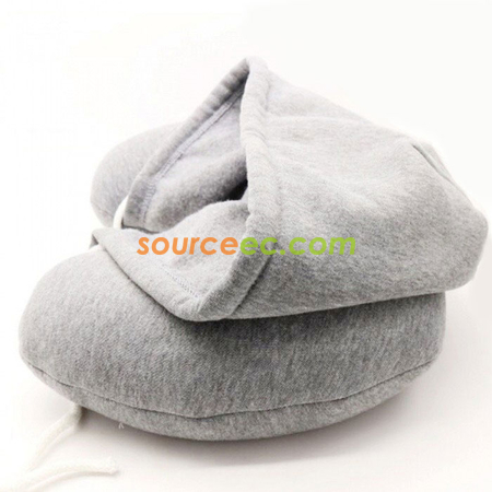 Customization U Shape Travel Neck Pillow with Hoodie Promotional Products