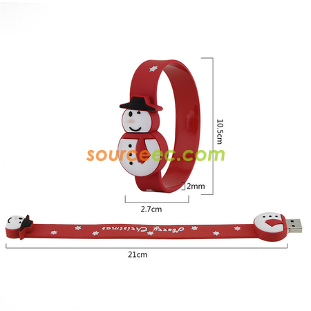 Customization Snowman USB Flash Drive Wrist Promotional Products