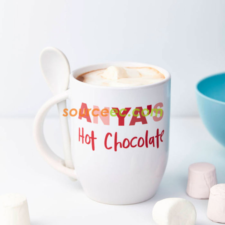 Customization 320ML Ceramic Mug with Spoon Promotional Products
