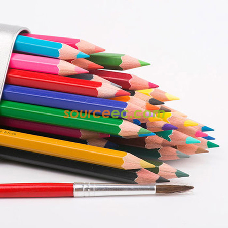 Customization Color Pencil with Triangle Tin Box Promotional Products