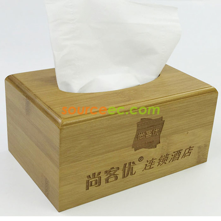 Customization Rectangle Bamboo Tissue Box Promotional Products