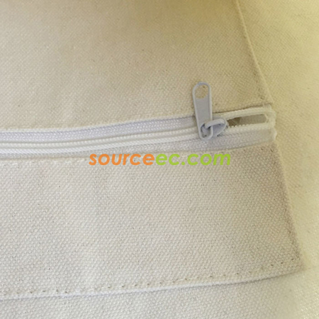 Customization Cotton Tote Bag With Zippered Pouch Promotional Products