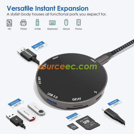 Customization 8-in-1 Wireless Charger with Hub Promotional Products