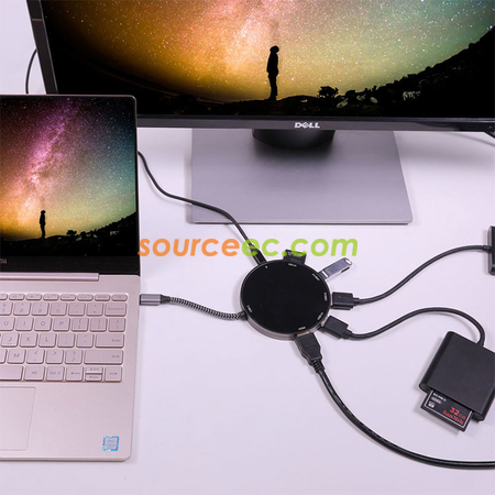 Customization 8-in-1 Wireless Charger with Hub Promotional Products