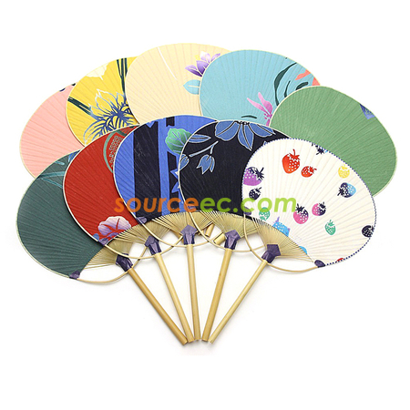 Customization Bamboo Circular Fan Promotional Products