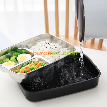 Customization 3-Compartment Stainless Steel Lunch Box (with Cutlery) Promotional Products