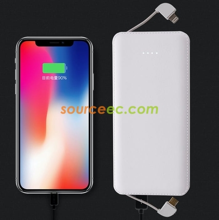 Customization 8000mah Powerbank with In-Built Type C / Micro / Lightning Promotional Products