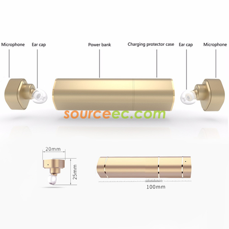 Customization 2piece - Powa Wireless Earphone with Powerbank (600mah) Promotional Products