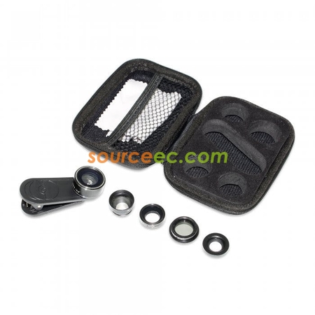 Customization 5 in 1 Mobile Camera Lens Set in Pouch Promotional Products