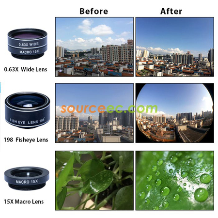 Customization 5 in 1 Mobile Camera Lens Set in Pouch Promotional Products