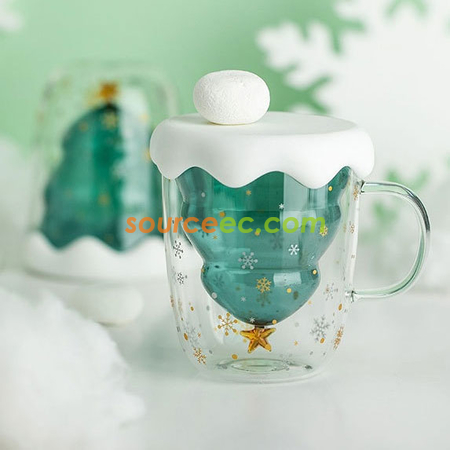  250ML Christmas-Tree Glass Mug