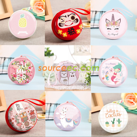 Customization Tin Plate Zipper Coin Purse Promotional Products