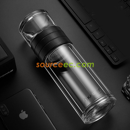 Customization 450 ML Portable Glass Bottle with Infuser Promotional Products