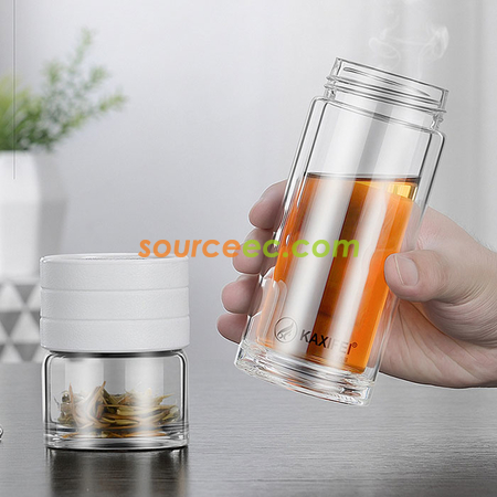 Customization 450 ML Portable Glass Bottle with Infuser Promotional Products