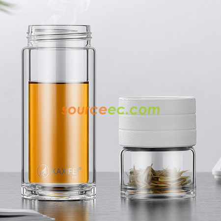 Customization 450 ML Portable Glass Bottle with Infuser Promotional Products