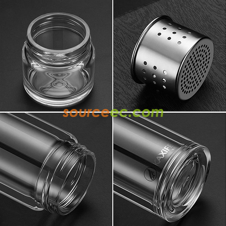 Customization 450 ML Portable Glass Bottle with Infuser Promotional Products