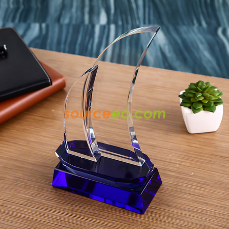Customization Sailboat Crystal Trophy  Promotional Products