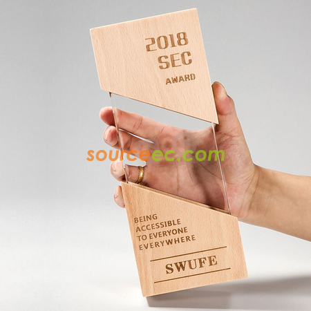 Customization Wooden Crystal Trophy Promotional Products