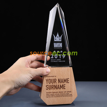 Customization Wooden Crystal Trophy Promotional Products