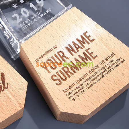 Customization Wooden Crystal Trophy Promotional Products