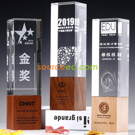 Customization Wooden Crystal Trophy Promotional Products