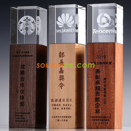 Customization Wooden Crystal Trophy Promotional Products