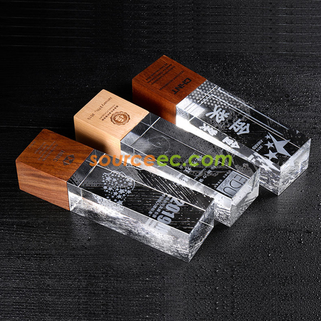 Customization Wooden Crystal Trophy Promotional Products